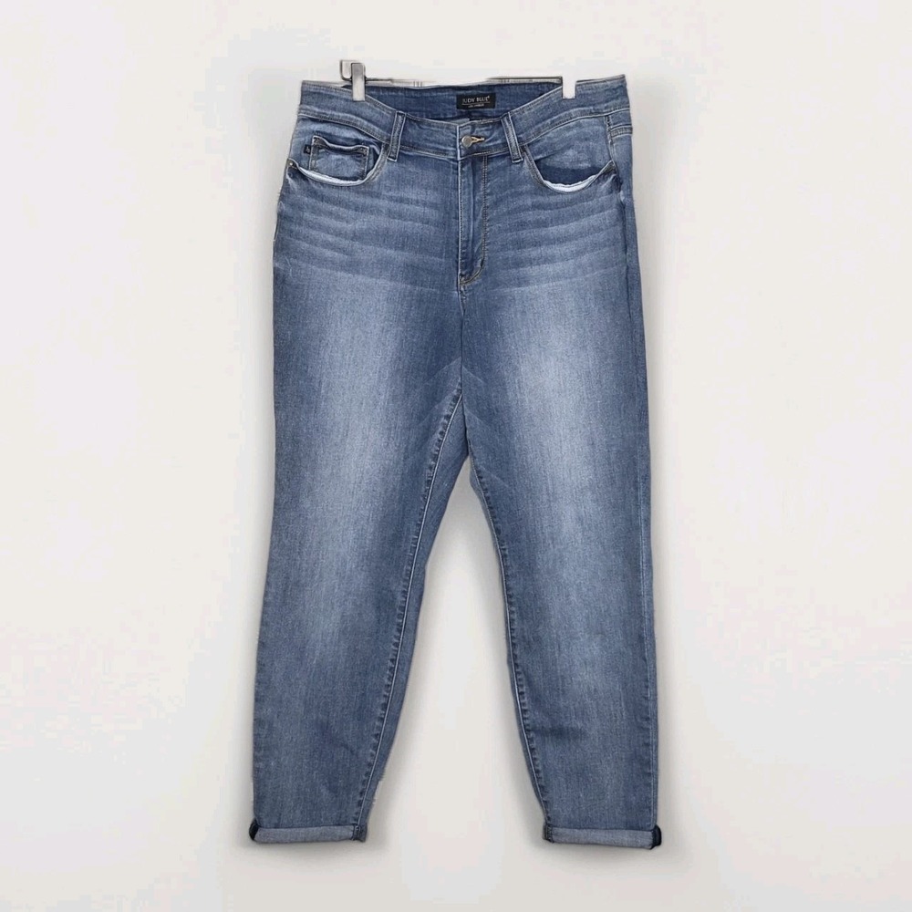Judy Blue Women's Jeans Size 16W Skinny Fit High Waist Medium Wash Denim Cuffed